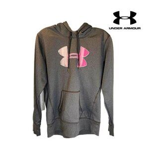 Under Armour Women's Fleece Pullover‎ Hoodie Big Logo Printed Drawstring sweater